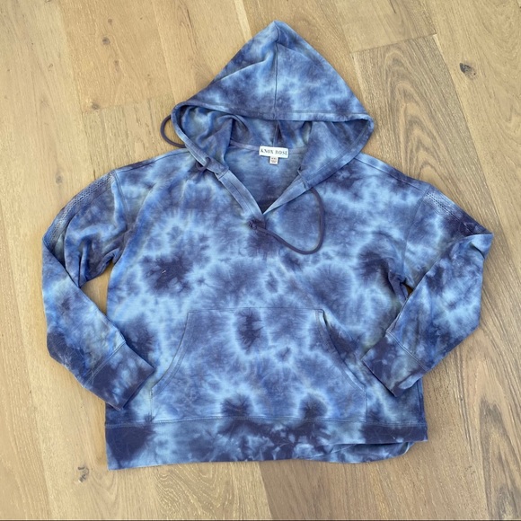 Knox Rose Tops - Knox Rose Blue Tie-Dye Hoodie